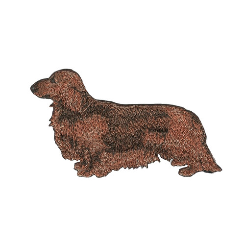 Longhaired dachshund dog patch - dachshund,
