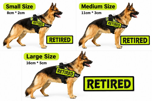 2pcs retired dog patch - retired,