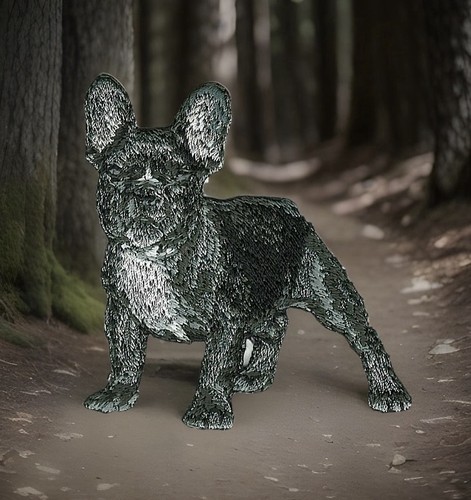Black french bulldog dog - dog, patch
